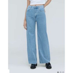 Everlane Way High Wide Leg Jeans Organic Cotton Womens Size 32 Pre-Owned